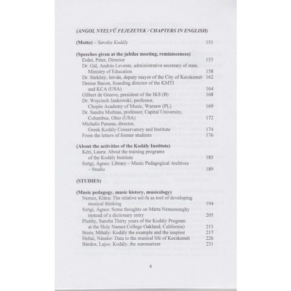 Kodály Intézet évkönyvei I-V. 